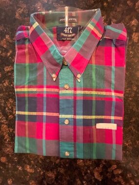 Men’s Large Short Sleeved Multi Colored Casual Shirt